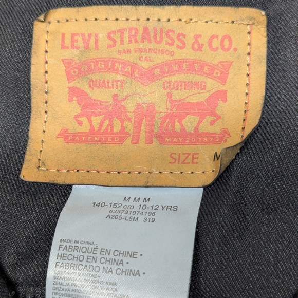 Levi Boys Medium Kids Blue Denim Jean  Jacket 10-12yrs All Over Print - Picture 3 of 9